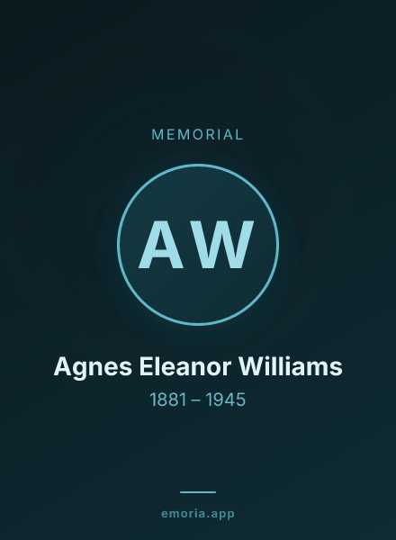 Memorial portrait of Agnes Eleanor Williams