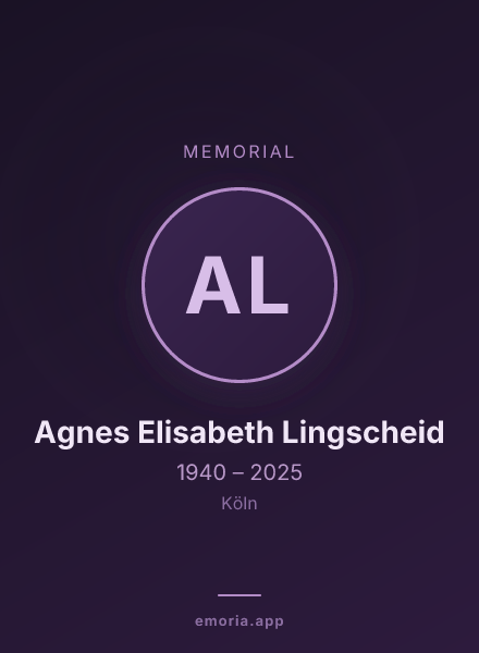 Memorial portrait of Agnes Elisabeth Lingscheid
