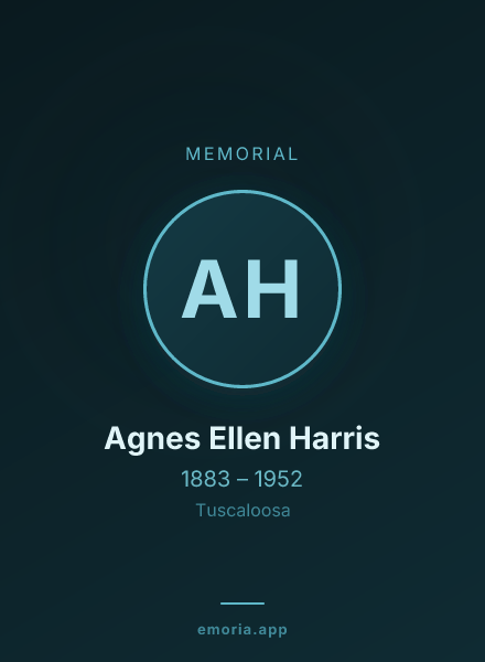 Memorial portrait of Agnes Ellen Harris