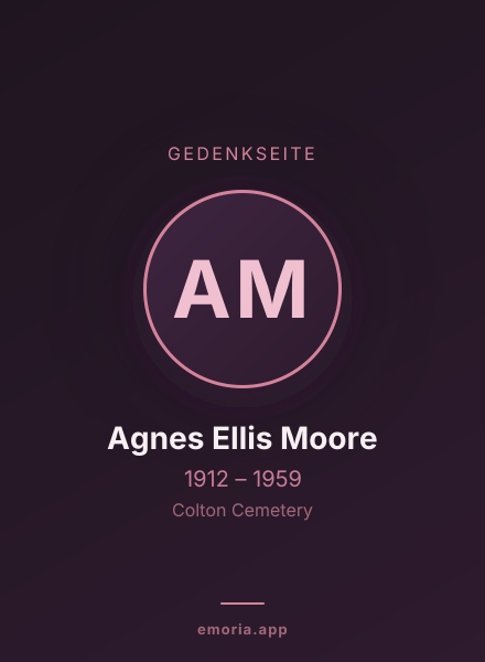 Gedenkportrait von Agnes Ellis Moore