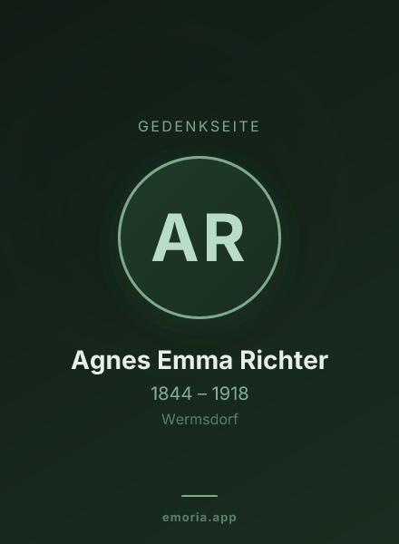 Gedenkportrait von Agnes Emma Richter