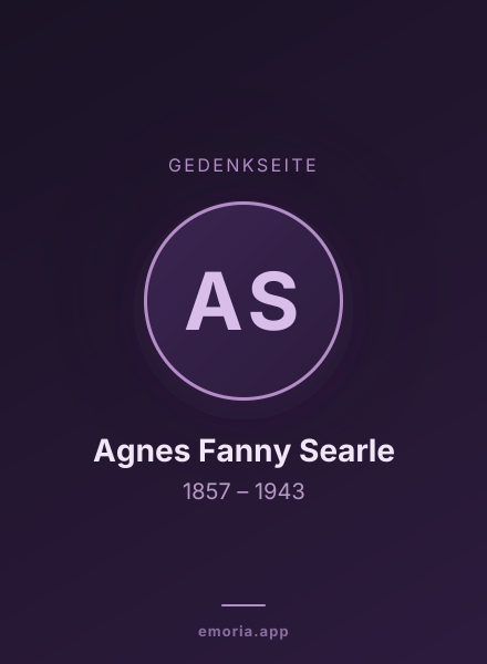 Gedenkportrait von Agnes Fanny Searle