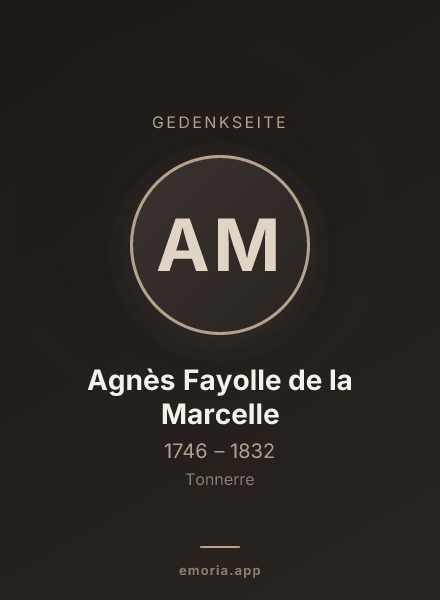 Gedenkportrait von Agnès Fayolle de la Marcelle