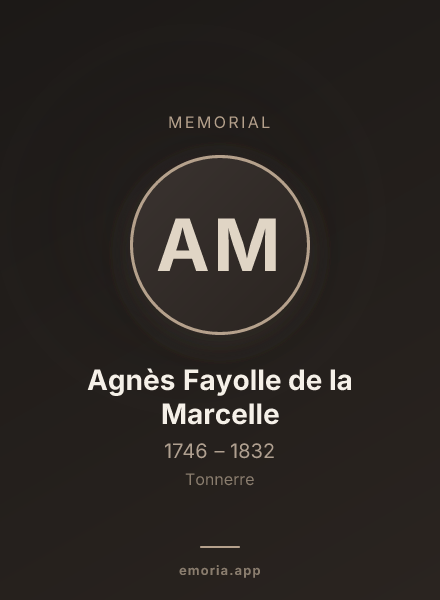 Memorial portrait of Agnès Fayolle de la Marcelle
