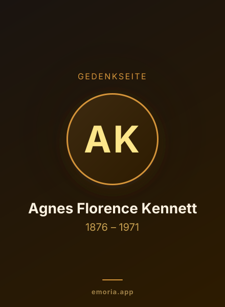 Gedenkportrait von Agnes Florence Kennett