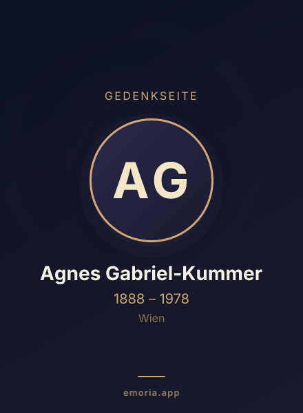 Gedenkportrait von Agnes Gabriel-Kummer