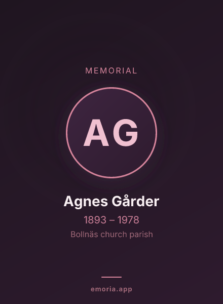 Memorial portrait of Agnes Gårder