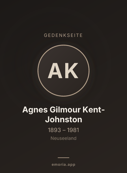 Gedenkportrait von Agnes Gilmour Kent-Johnston