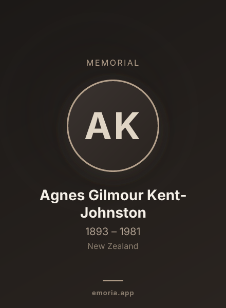 Memorial portrait of Agnes Gilmour Kent-Johnston