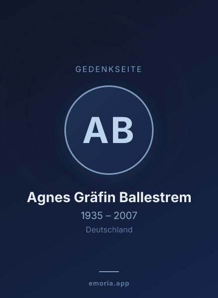 Gedenkportrait von Agnes Gräfin Ballestrem