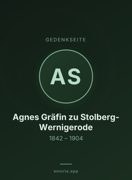 Gedenkportrait von Agnes Gräfin zu Stolberg-Wernigerode