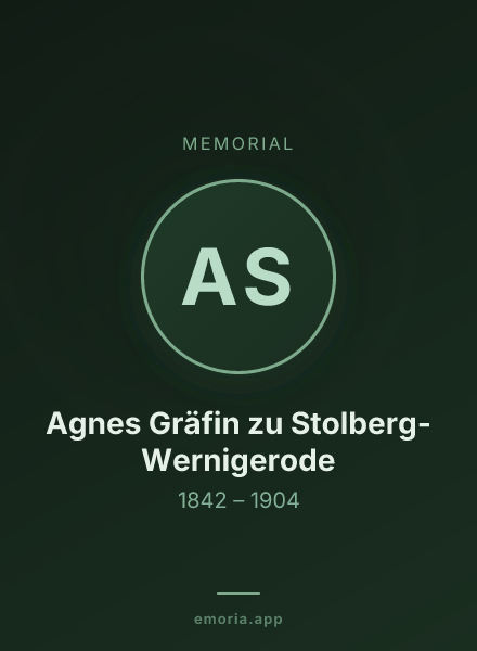 Memorial portrait of Agnes Gräfin zu Stolberg-Wernigerode