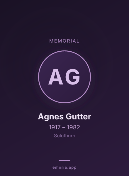 Memorial portrait of Agnes Gutter