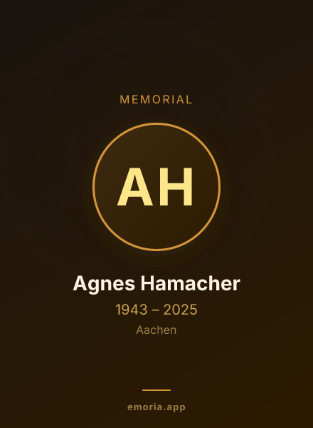 Memorial portrait of Agnes Hamacher