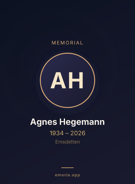 Memorial portrait of Agnes Hegemann