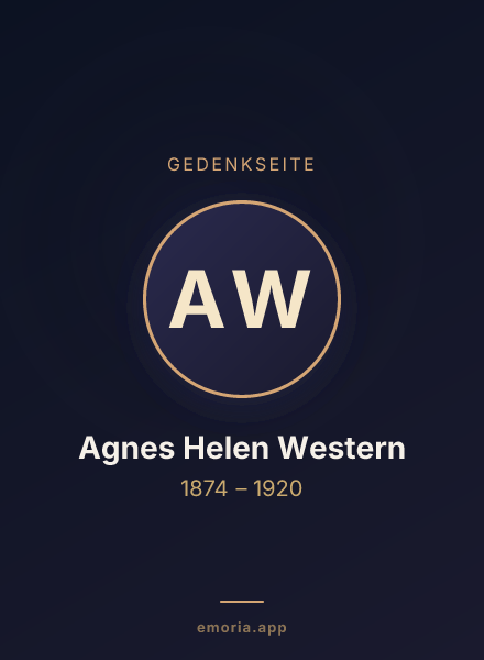 Gedenkportrait von Agnes Helen Western