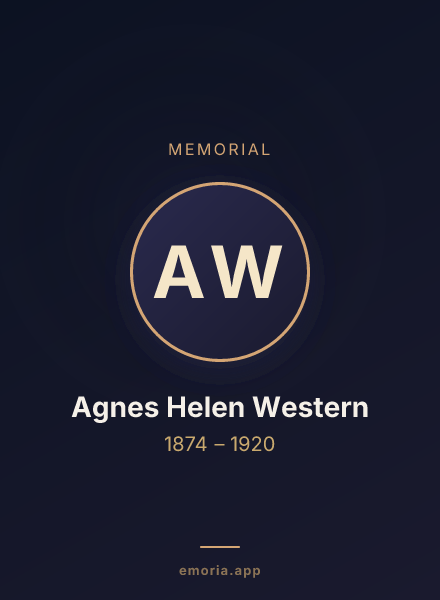 Memorial portrait of Agnes Helen Western