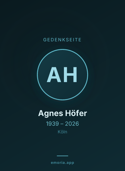 Gedenkportrait von Agnes Höfer