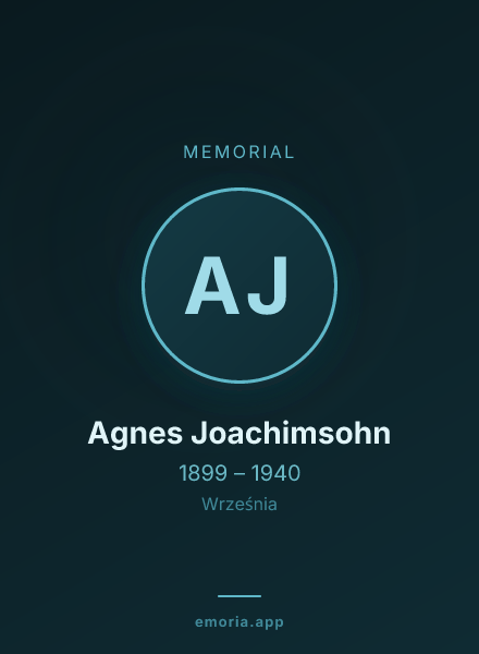Memorial portrait of Agnes Joachimsohn