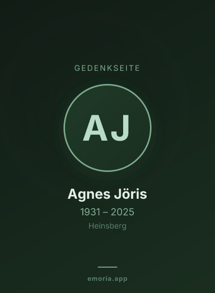 Gedenkportrait von Agnes Jöris