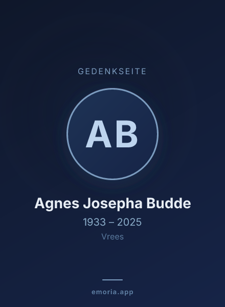 Gedenkportrait von Agnes Josepha Budde
