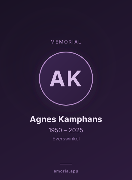Memorial portrait of Agnes Kamphans