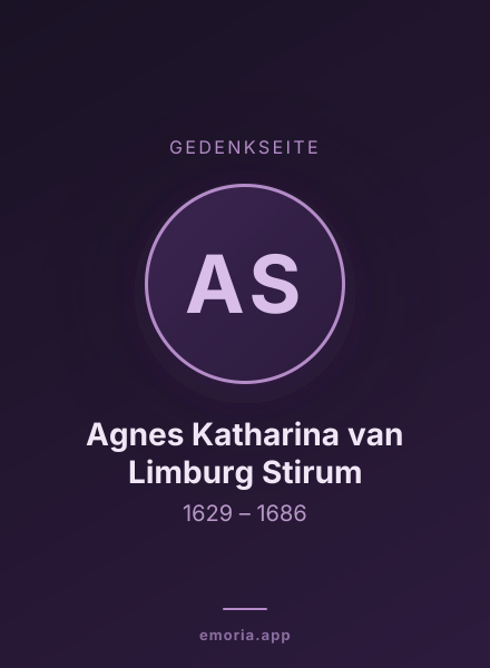 Gedenkportrait von Agnes Katharina van Limburg Stirum