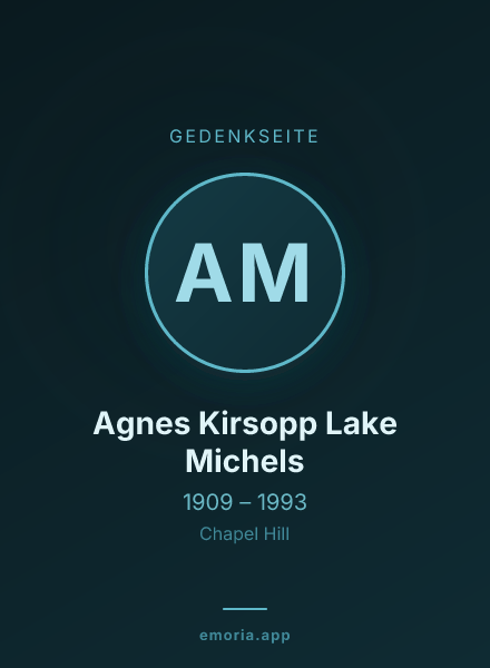 Gedenkportrait von Agnes Kirsopp Lake Michels
