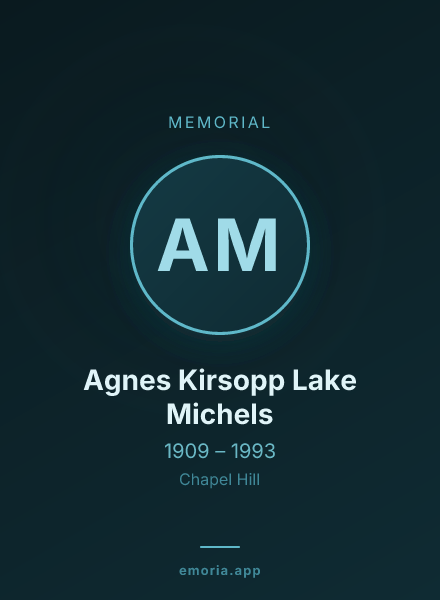Memorial portrait of Agnes Kirsopp Lake Michels