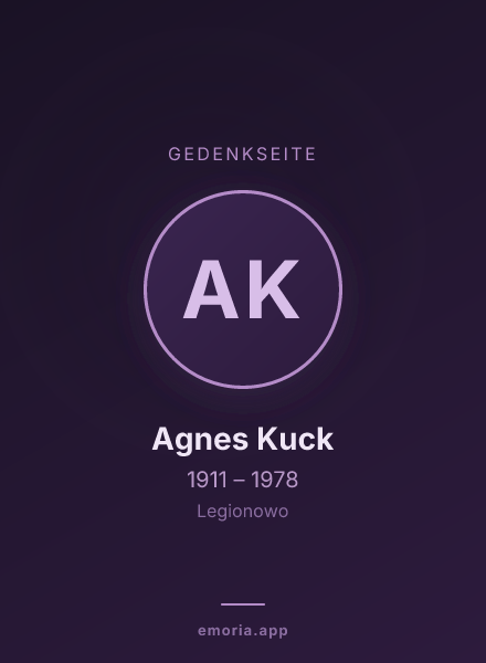 Gedenkportrait von Agnes Kuck