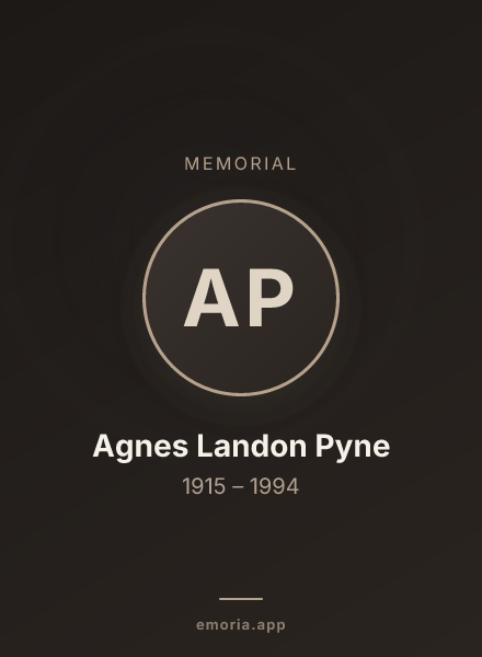 Memorial portrait of Agnes Landon Pyne