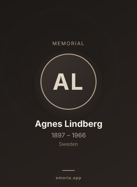 Memorial portrait of Agnes Lindberg