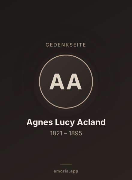 Gedenkportrait von Agnes Lucy Acland