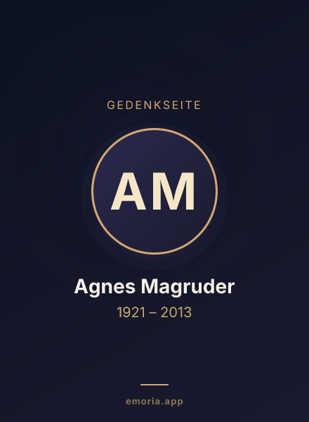 Gedenkportrait von Agnes Magruder