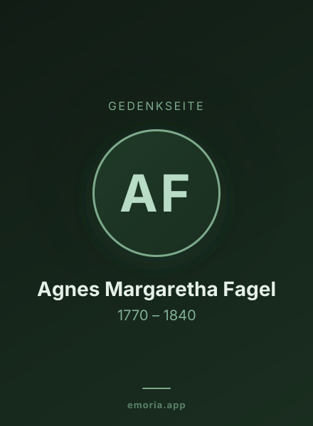 Gedenkportrait von Agnes Margaretha Fagel
