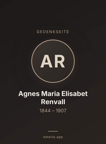 Gedenkportrait von Agnes Maria Elisabet Renvall