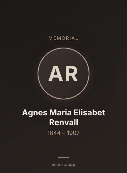 Memorial portrait of Agnes Maria Elisabet Renvall