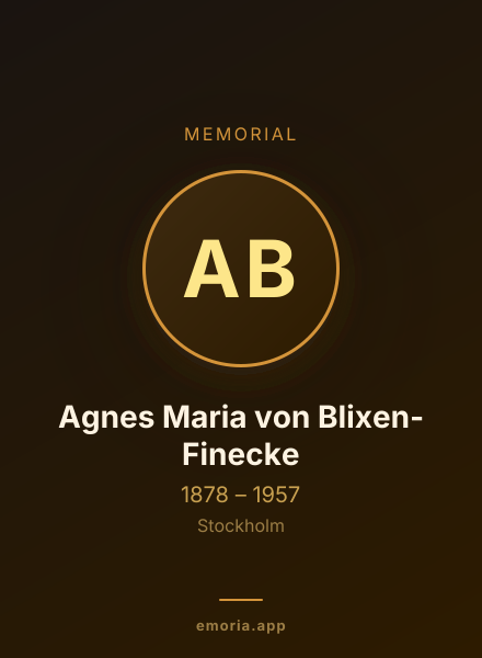 Memorial portrait of Agnes Maria von Blixen-Finecke