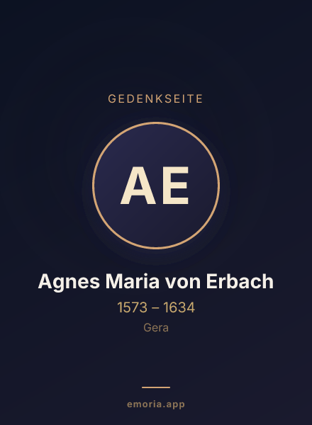 Gedenkportrait von Agnes Maria von Erbach