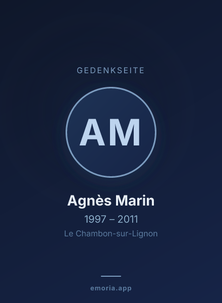 Gedenkportrait von Agnès Marin