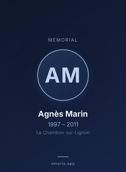Memorial portrait of Agnès Marin