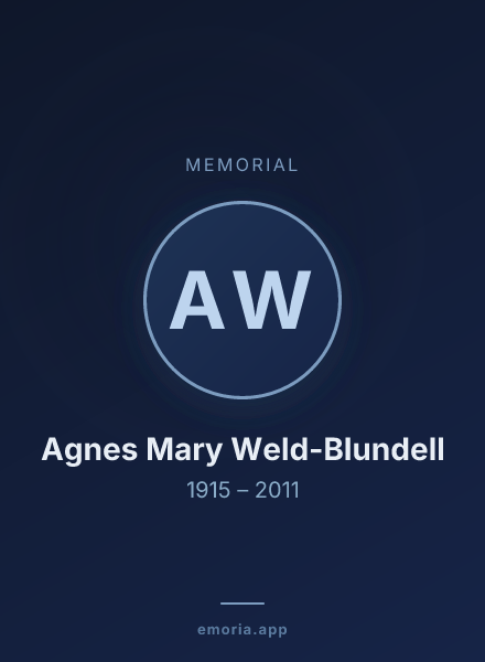 Memorial portrait of Agnes Mary Weld-Blundell