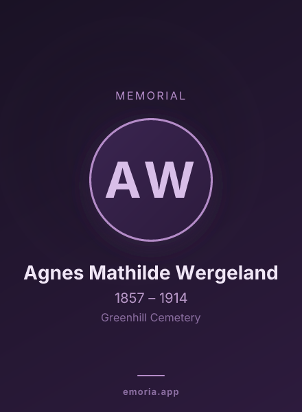 Memorial portrait of Agnes Mathilde Wergeland