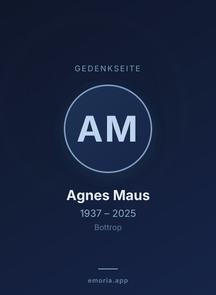 Gedenkportrait von Agnes Maus