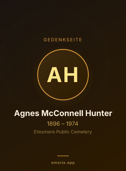 Gedenkportrait von Agnes McConnell Hunter