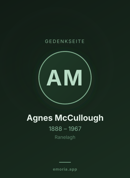 Gedenkportrait von Agnes McCullough
