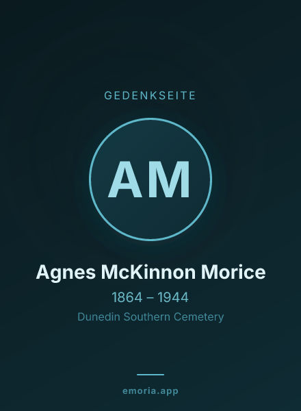 Gedenkportrait von Agnes McKinnon Morice