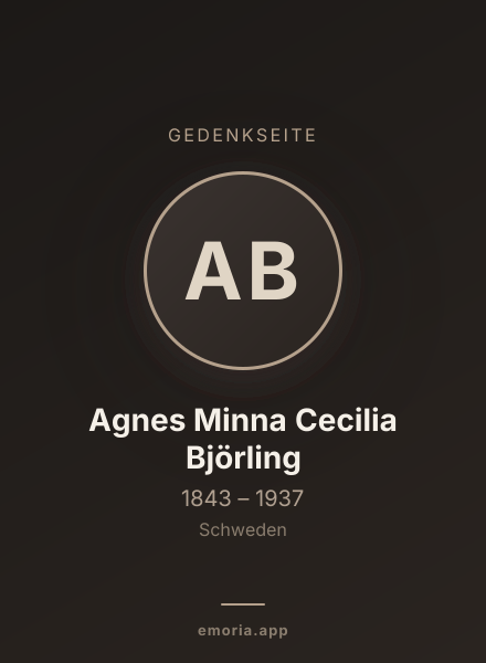 Gedenkportrait von Agnes Minna Cecilia Björling