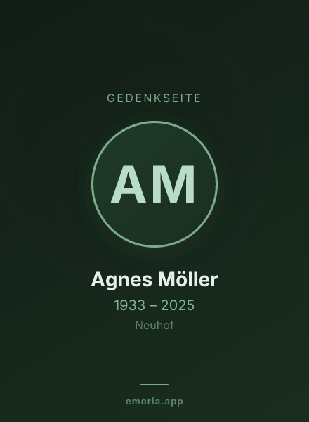 Gedenkportrait von Agnes Möller