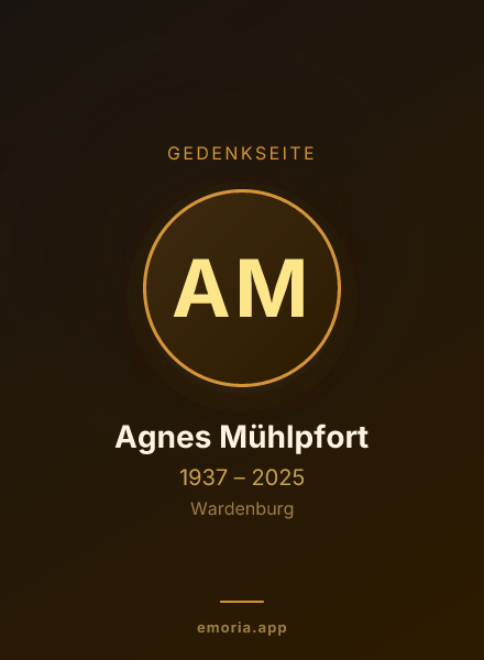 Gedenkportrait von Agnes Mühlpfort